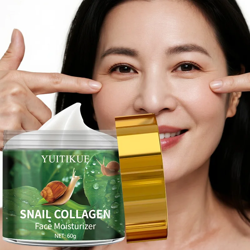 YUITIKUE Snail Collagen Face Moisturizer Hydrating Firming Anti‑Aging Smoothing Daily Facial Skin Care Cream 60g