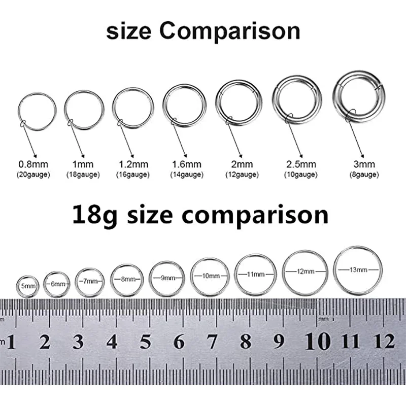 Surgical Steel Snake Moon Nose Rings Body Clips Hoop 16G Tragus Septum Cartilage Piercing Jewelry For Women Men Girl Gift image 5