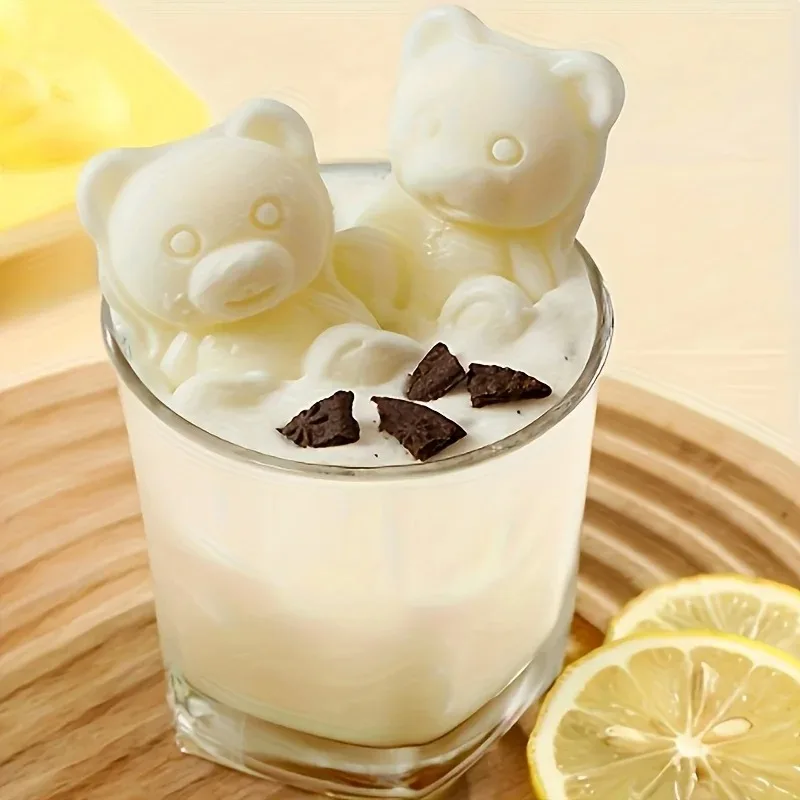 Silicone Material 3D Bear Shaped Ice Mold For Whiskey Cocktail Cooler Making DIY Bar Kitchen Tool Supplies - view 5