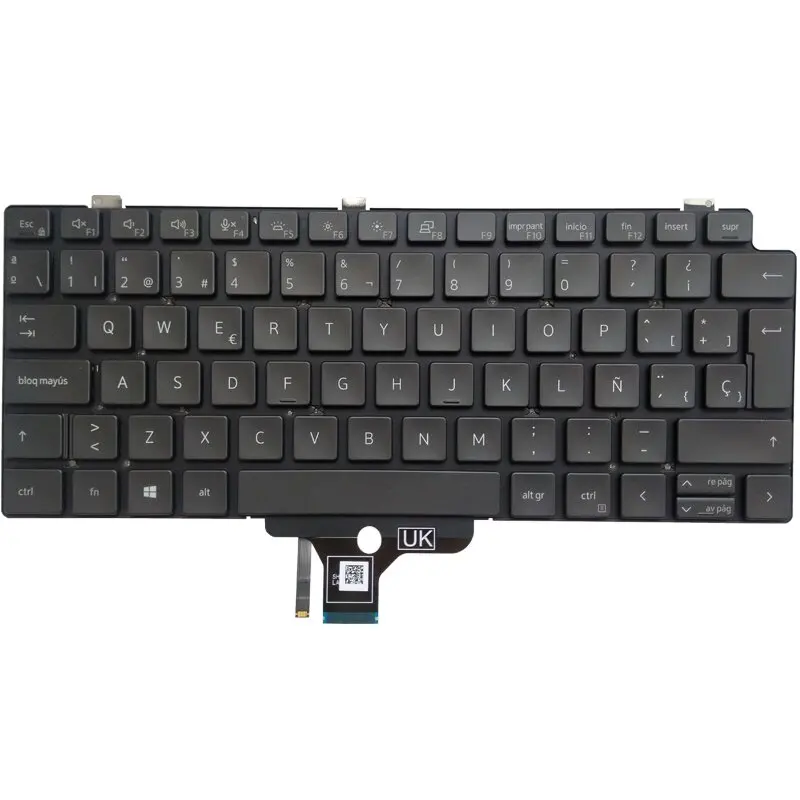 Imagem -02 - Teclado Espanhol para Dell Latitude 7310 E7310 em 06ht49 com Retroiluminação Novo
