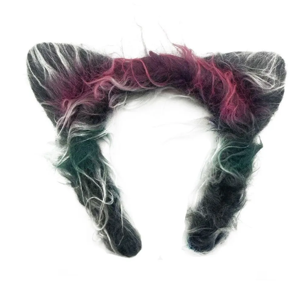 4pcs/set Furry Gray Wolf Costume Set Faux Fur Exquisite Wolf Ear Headband Lightweight Fluffy Animal Cosplay Outfit Carnival