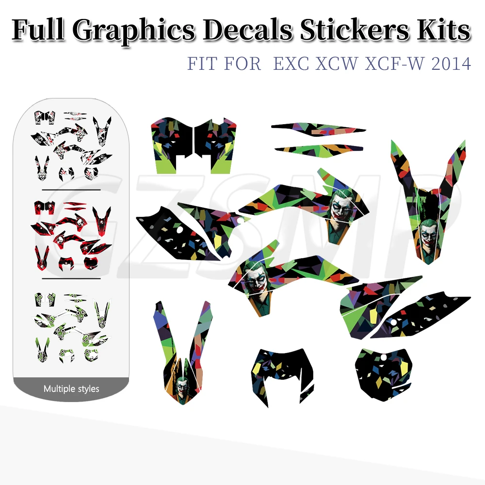 

Motorcycle Background Graphics Decals Stickers fit For KTM EXC XCW XCF-W 2014-2016 125 200 250 300 450 500