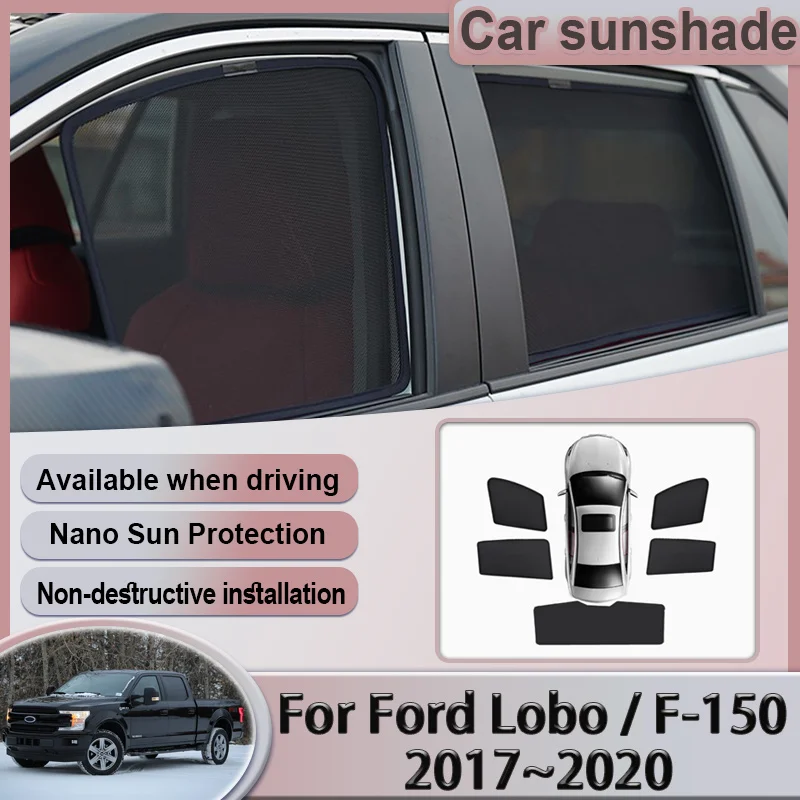 

Солнцезащитные козырьки для Ford Lobo F150 F-150 F-Series 2017 2018 2019 2020, автомобильный сетчатый солнцезащитный козырек, магнитные шторы, аксессуары для штор