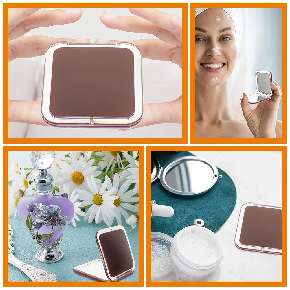 مرآة مكياج صغيرة محمولة، مرآة سفر محمولة باليد للنساء والفتيات المراهقات، مرايا شخصية للجيب، مرايا يدوية