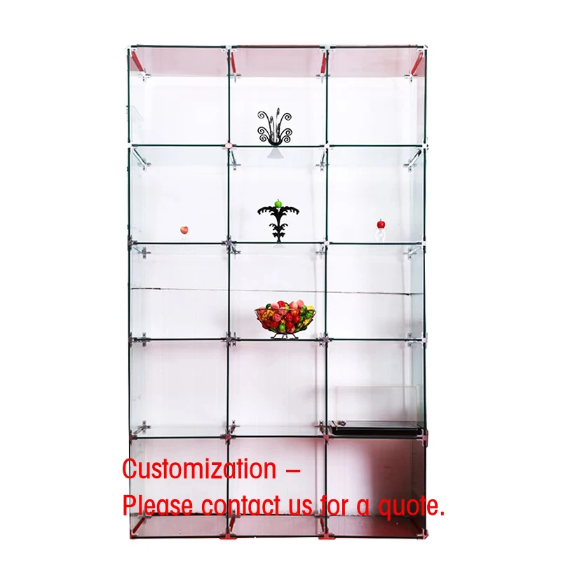custom.Custom Full Tempered Glass Display Cabinet, Glass Showcase Shopping Mall