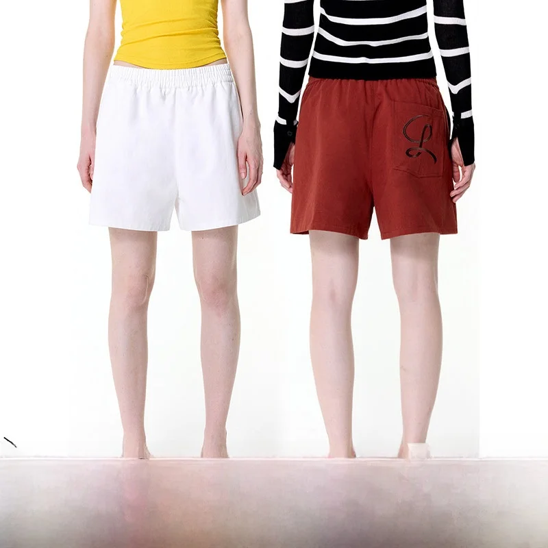 

Loala Office Original Embroidered Brued Pure Cotton Casual Loose orts Women's Straight Leg Pants Summer 2024 Casual Sle