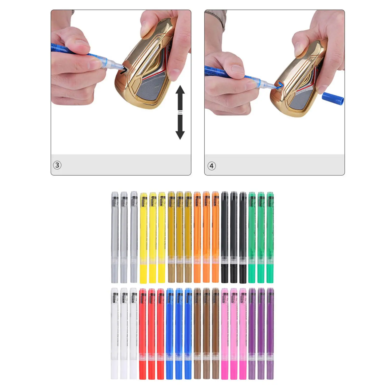 

3 Pieces Golf Club Pen Acrylic Ink Pen Fine Point Pen Portable Professional Golf