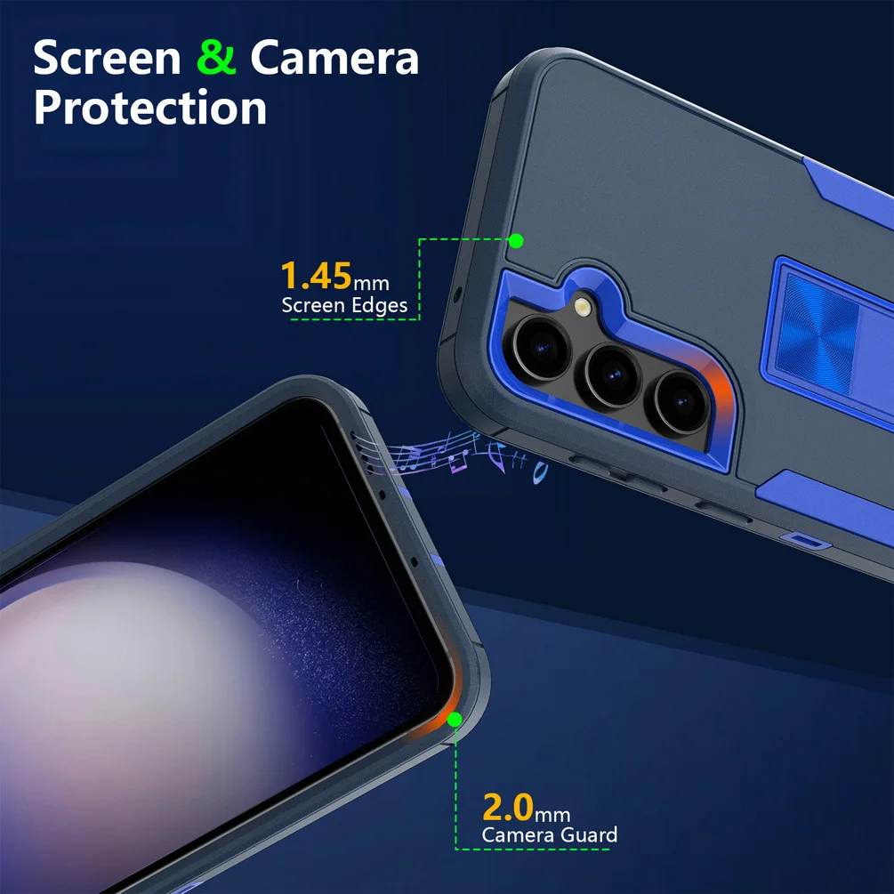Heavy Duty shockproof kick stand case For Samsung S23 FE S23 Ultra Galaxy S22 Plus S21 FE Shield Car Holder cover