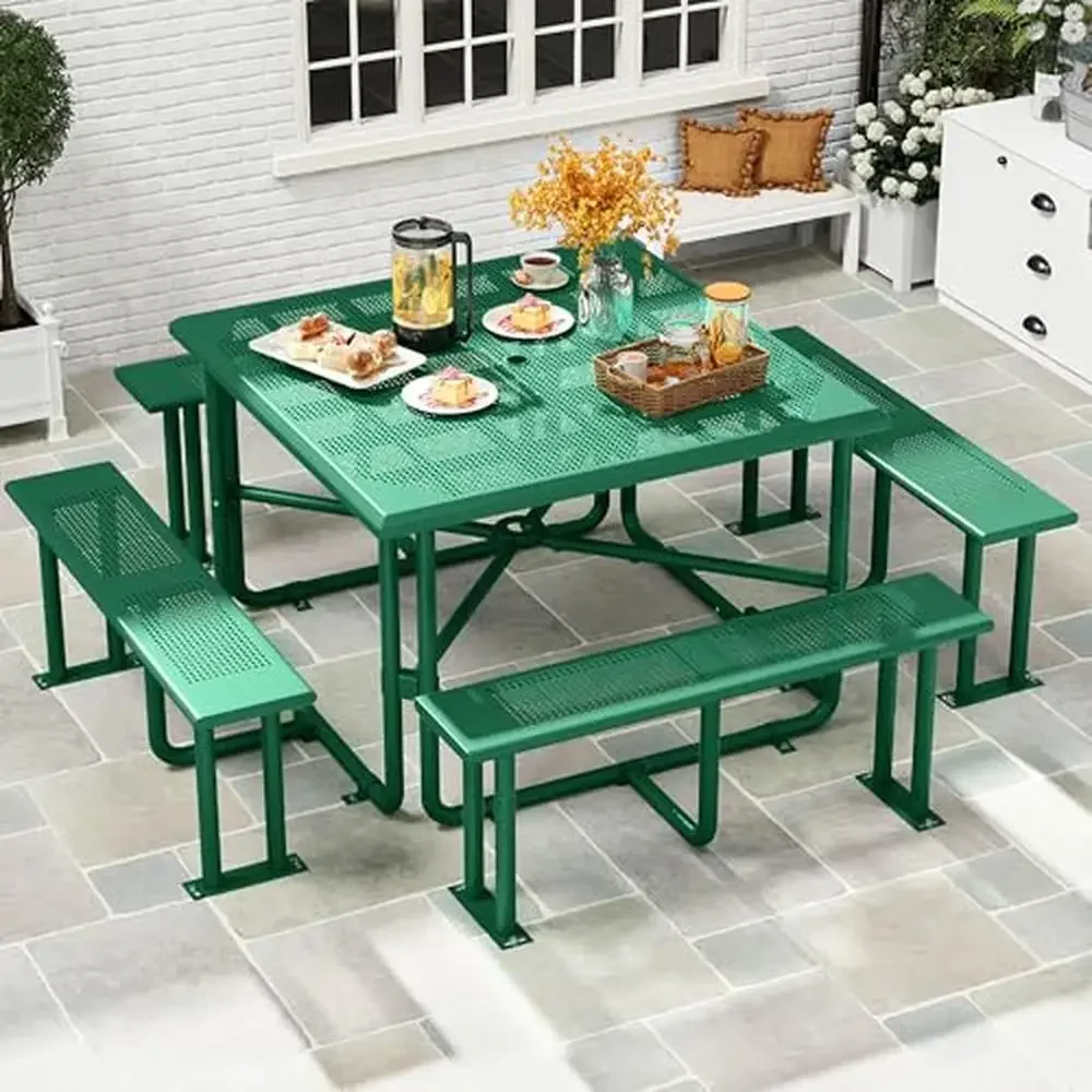 Heavy Duty Steel Outdoor Picnic Table 46