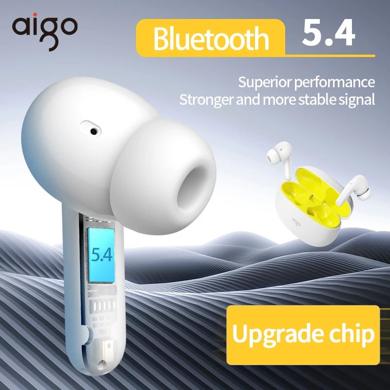 Aigo TA85 New 2024 TWS Wireless Bluetooth V5.4 Earbuds Active Noise Cancellation Headphone Waterproof Ergonomic Sports Earphone