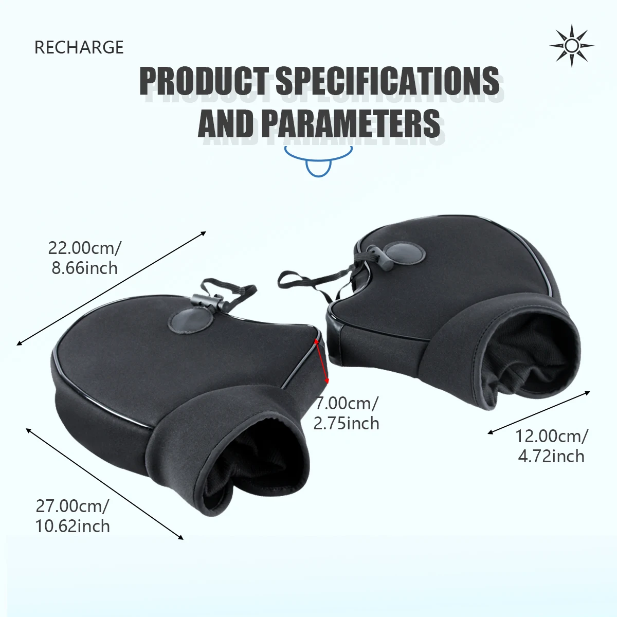 Motorcycle Scooter Thick Warm Handlebar Muff Grip Handle Bar Muff Rainproof Riding Winter Warmer Thermal Cover Gloves Protective