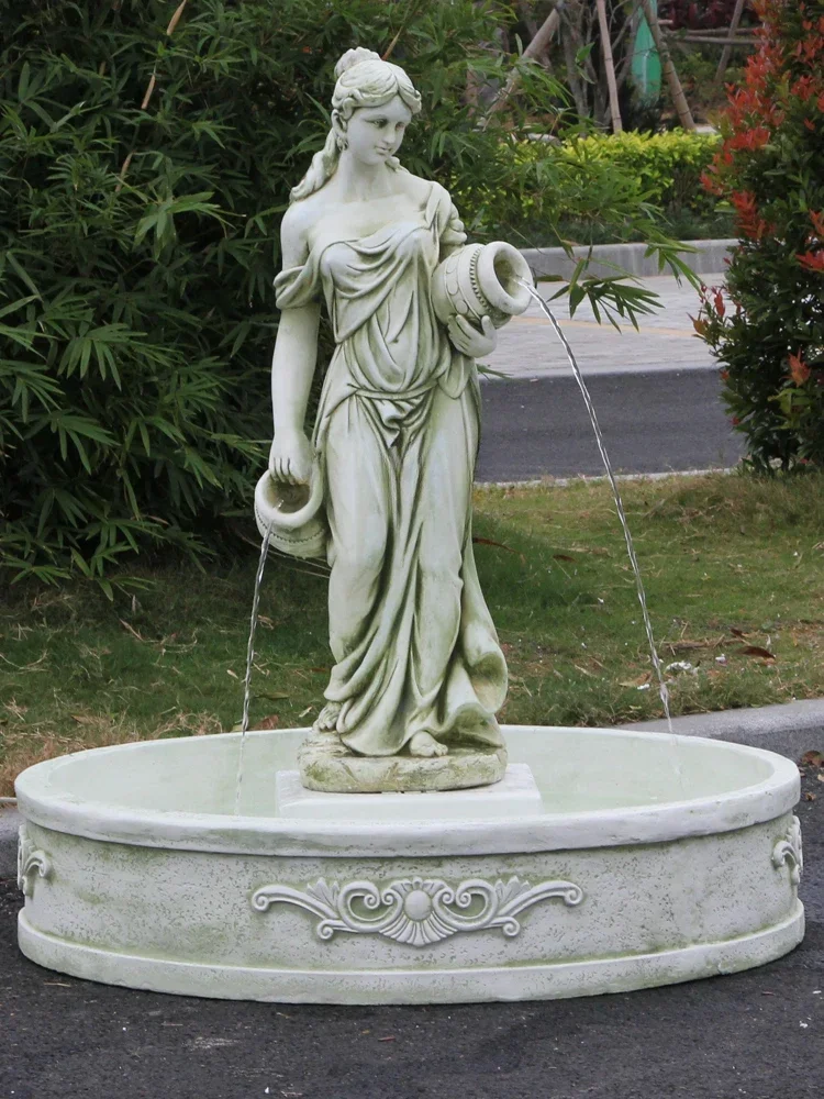 European Garden Water Fountain Villa Courtyard Rockery Fish Pond Landscaping Figure Sculpture Waterscape Furnishings Ornaments