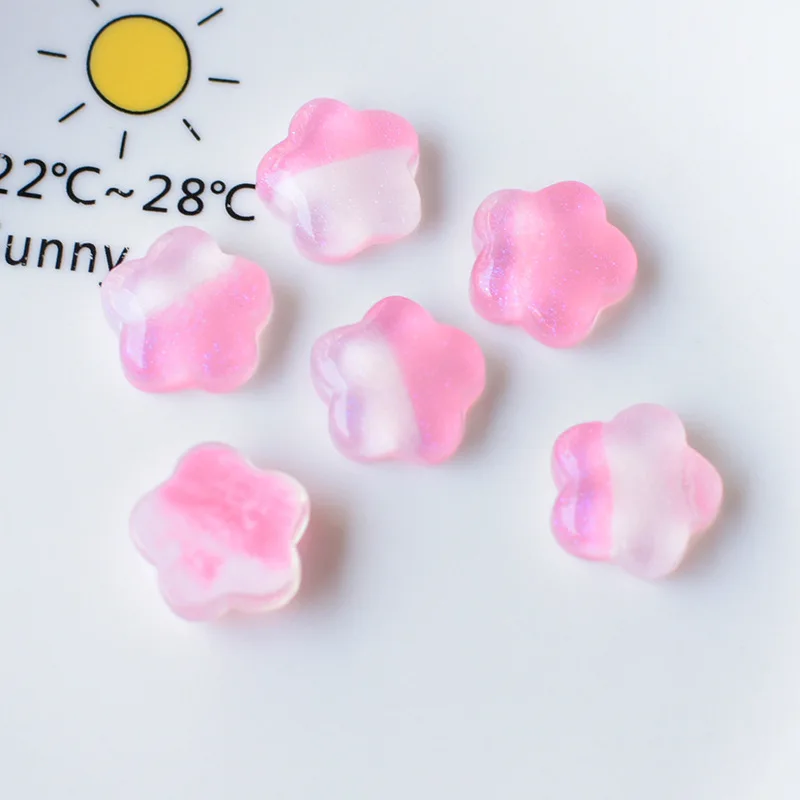 Kawaii Hearts Slime Charms Flatback Cute Flower DIY Resin Mix Ins For Fluffy Cloud Clear Slime Hair Phone Case Accessories 10pcs