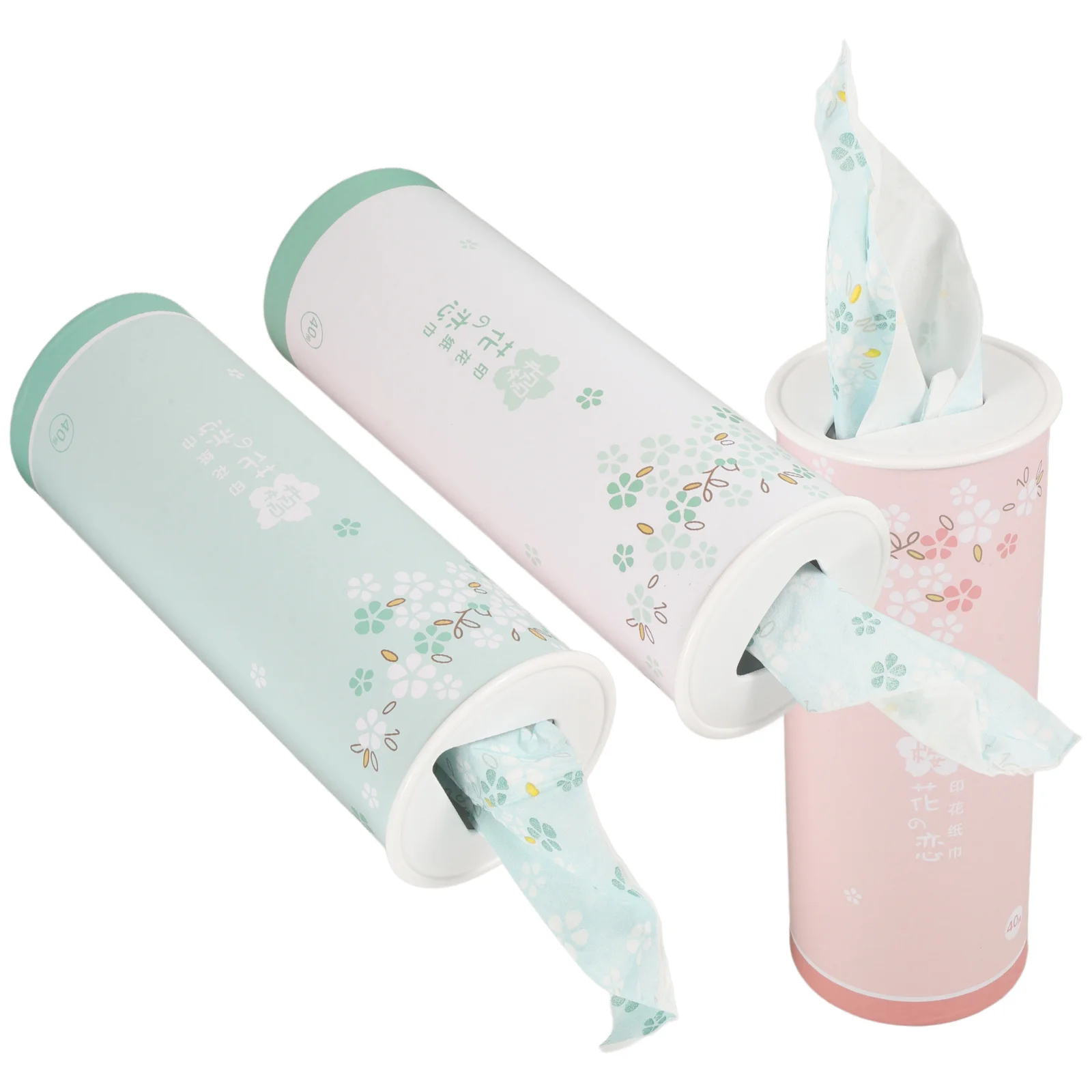 3 Pcs Printing Car Tissues Travel Cars Holder Decorative Paper Printed Tubes Cylinder Boxes