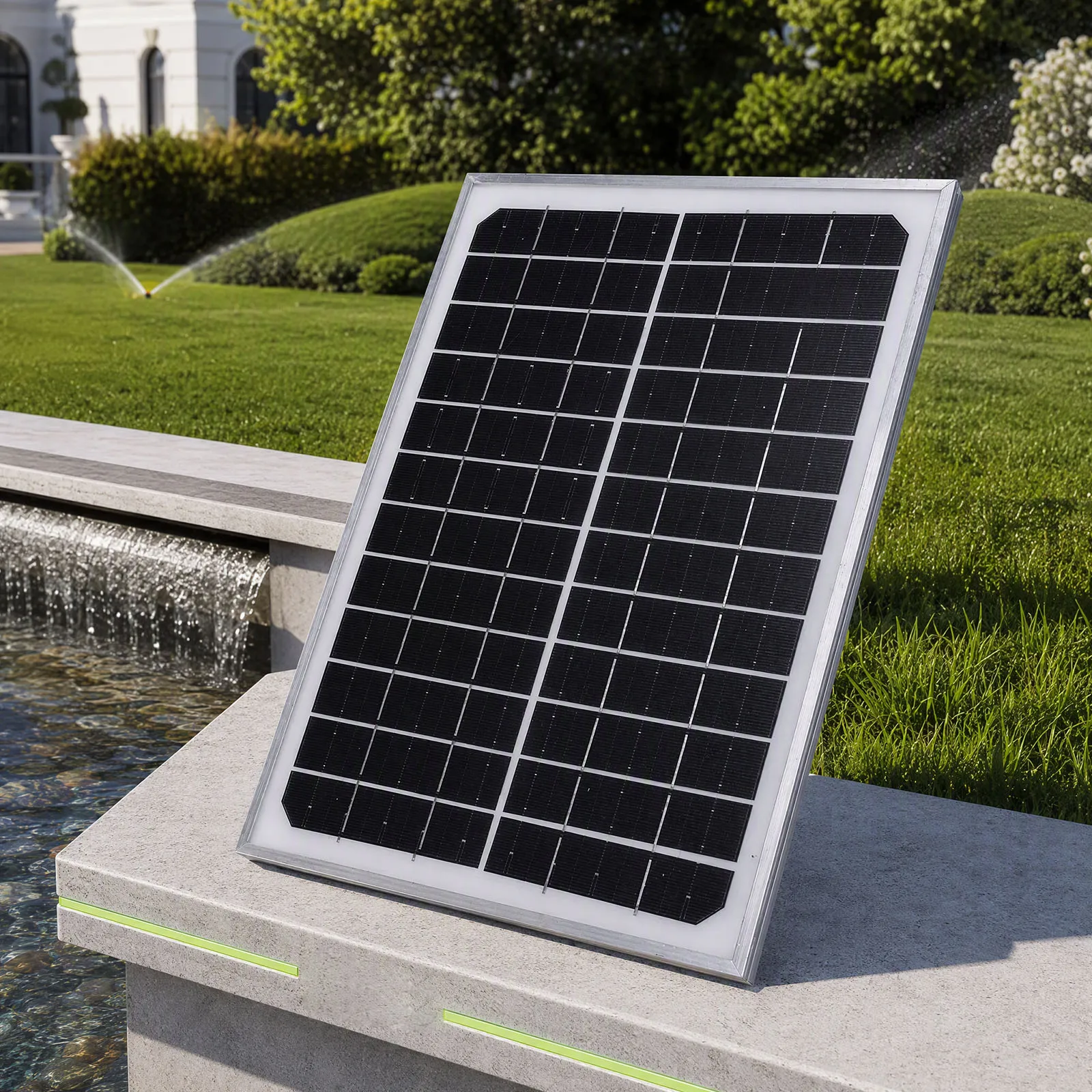 15W 12V DC Output Monocrystalline Solar Panel 24.5% Efficiency PET Outdoor Garden Monitoring Camera Light Off-Grid Charger Board