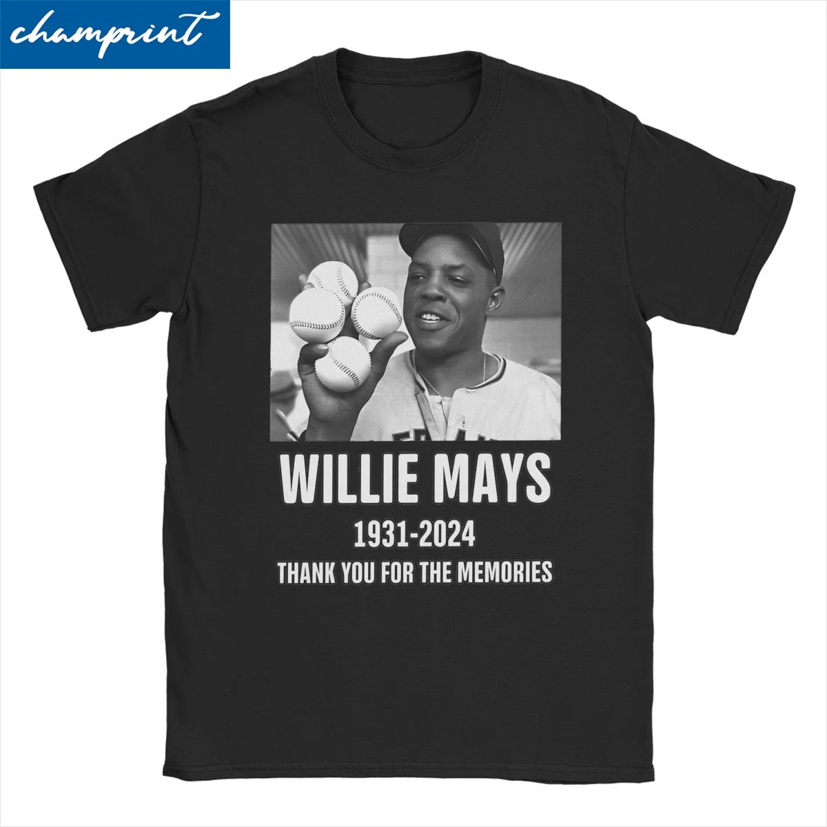 Men Women T-Shirts RIP Willie Mays Vintage Cotton Tees Short Sleeve Baseball T Shirts Crewneck Clothing Printing