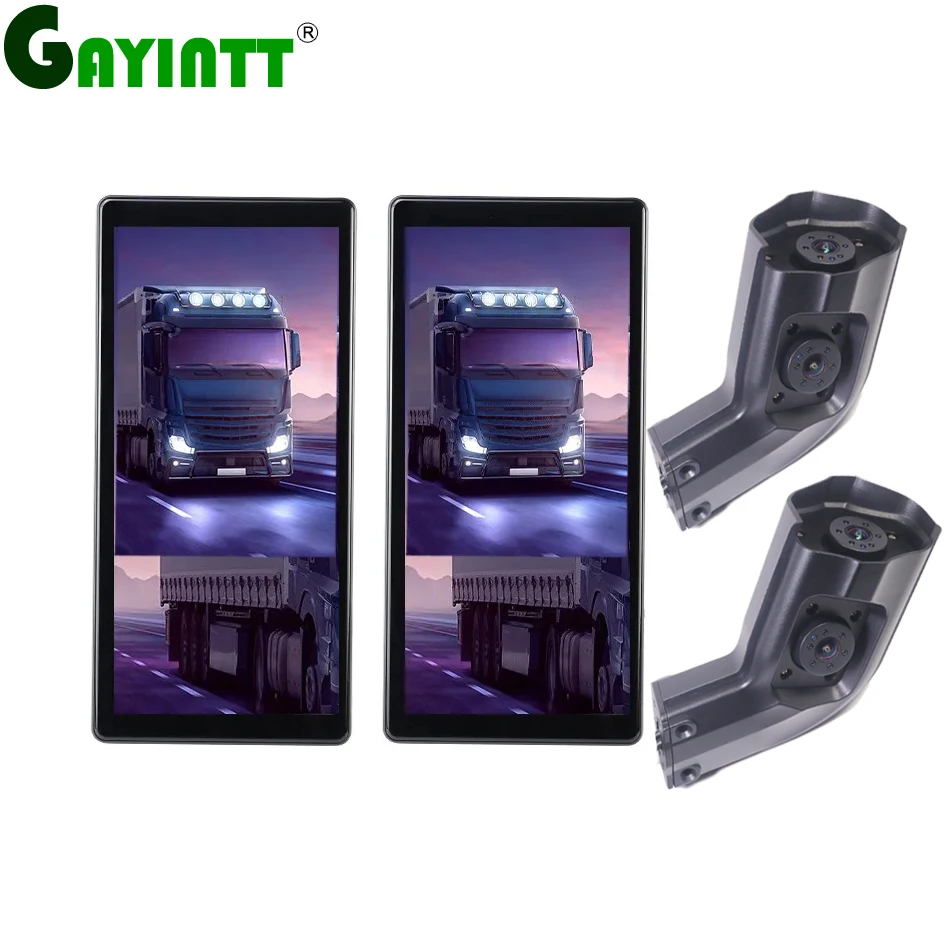 GAYINTT 10.36 Inch AHD BSD Car Side View Vertical Monitor DVR Touch Screen Loop Recording 1080P Joint Cameras For Truck Bus