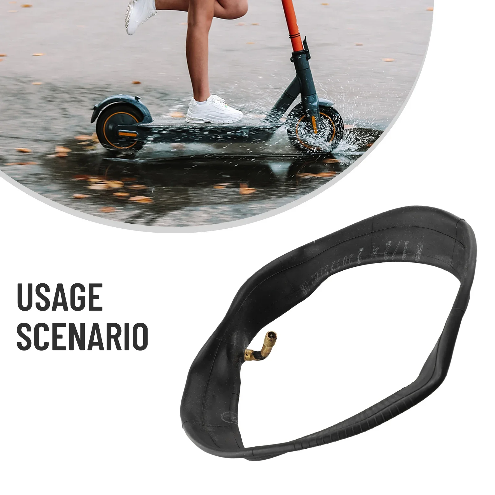 

8,5-дюймовая внутренняя трубка для электрического скутера, шина для скутера 8, 1/2X2 (50-156), резиновая, черная, прямая/изогнутая, аксессуары для ремонта