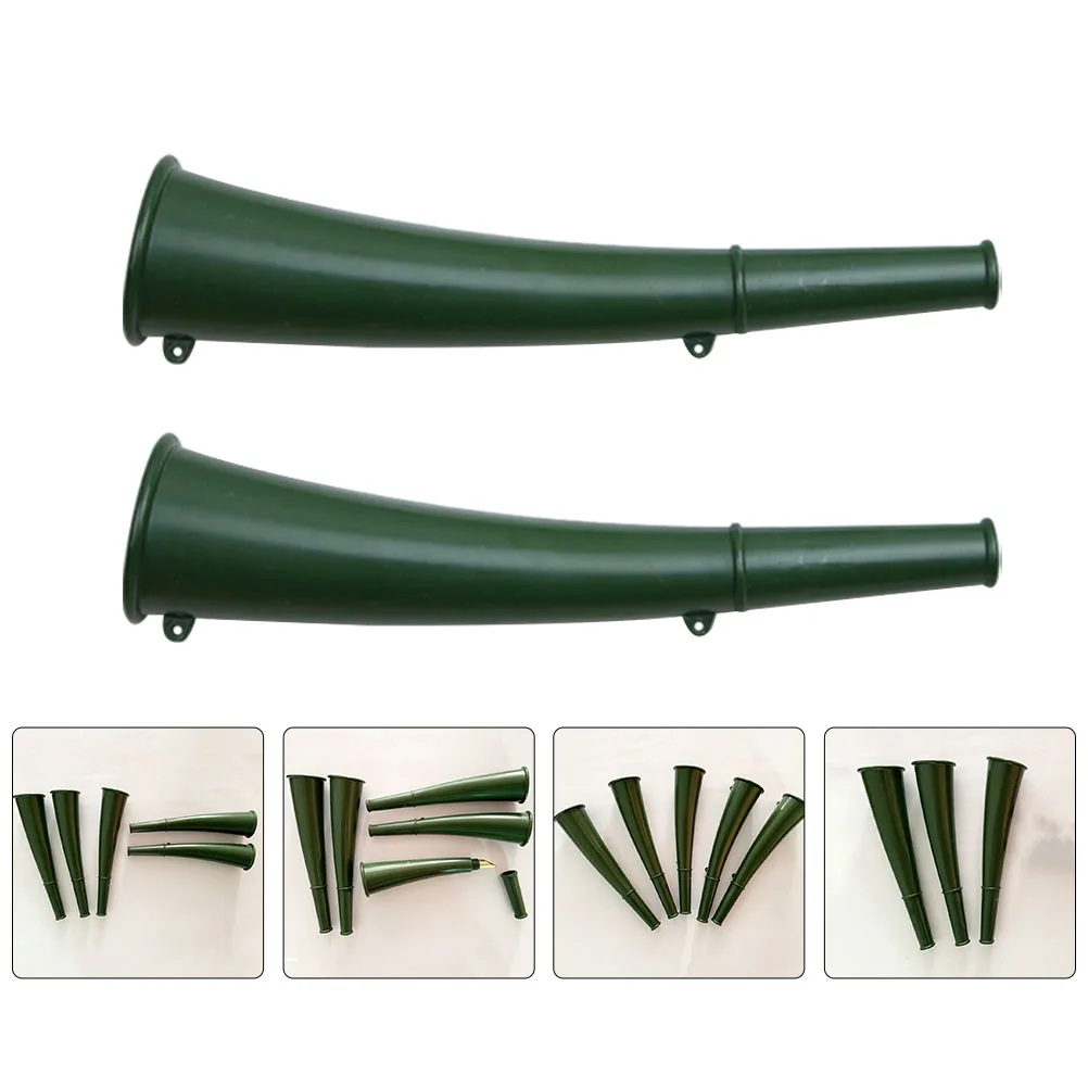 

2 Pcs Signal Horn Iron Copper Portable Outdoor Warning Basketball Party Ceremony Concert Green Training