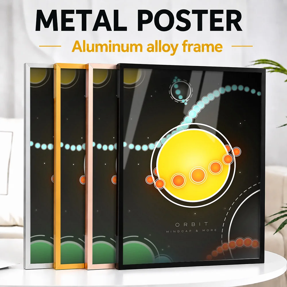 Orbit By MindCap Framed Aluminum Metal Poster Customized Photo Refined Shape Style Wall Art For Bedroom Premium Collector Gift