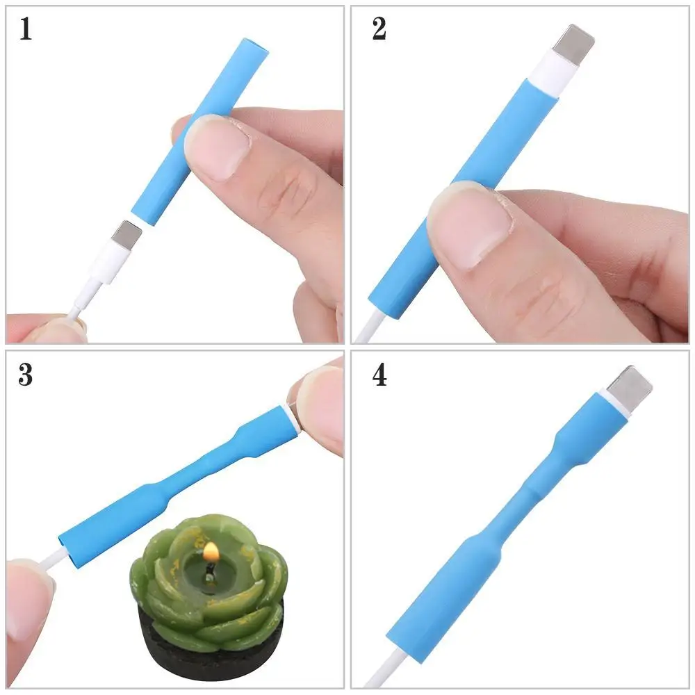 12pcs/set Protector Tube Saver Cover For iPhone Charger Cable USB Cord New