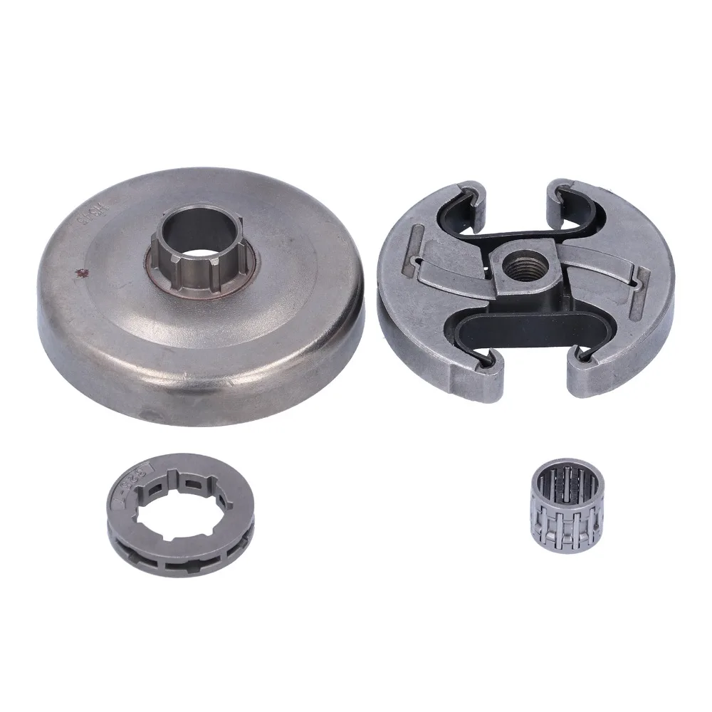 Metal Clutch Assembly Kit 7 Clutch Dark Silver Rim Sprocket Kit for Husqvarna 325 340 346XP 345 350 351 353 445E 450in-7T