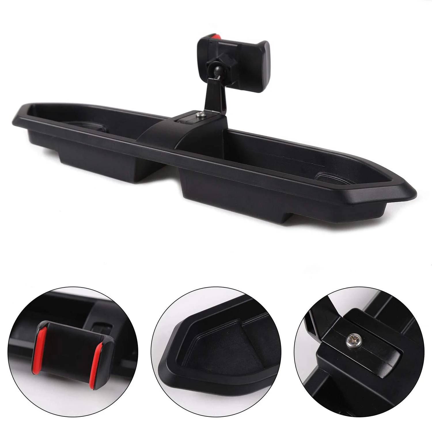 Car Dashboard Organizer Box with Mobile Phone Stand Bracket Holder Storage Tray For JEEP WRANGLER JL Gladiator JT 2018+