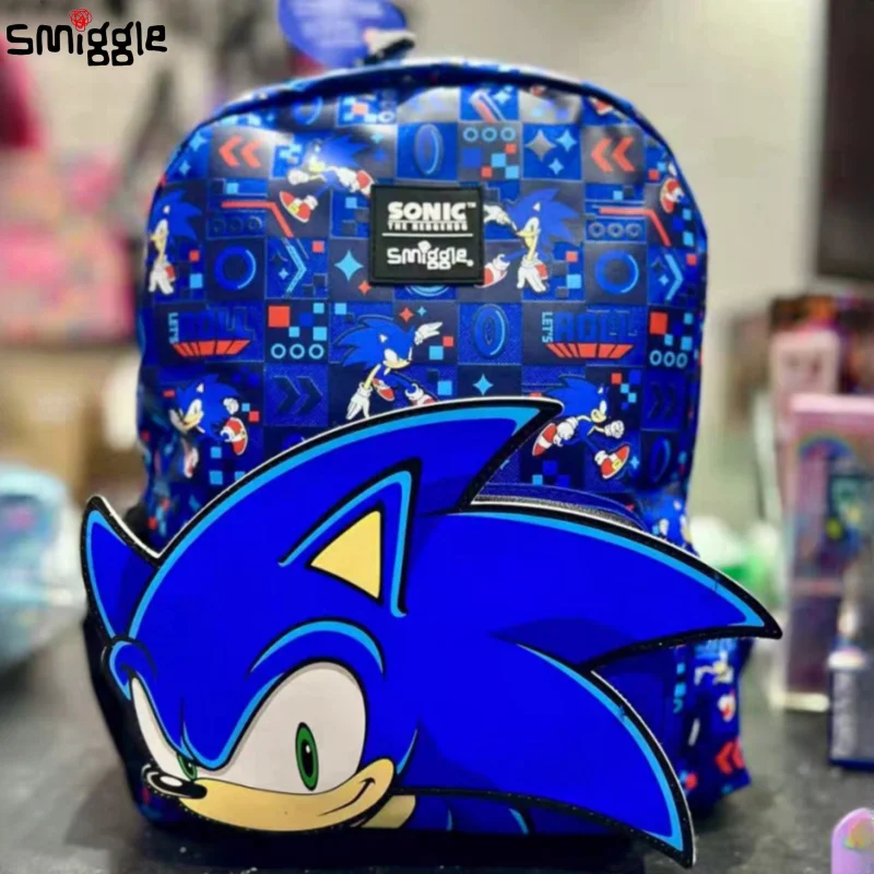 Australia Smiggle School Bag Sonic Backpack Meal Bag Water Cup Pencil Case Lunch Box Stationery Set Anime Backpack Student Gift