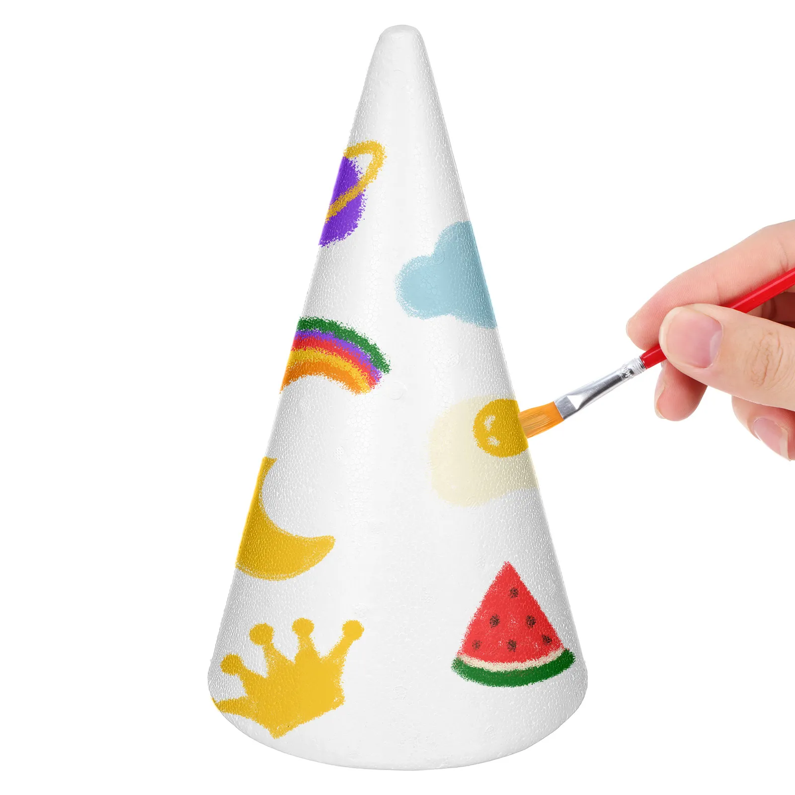 

White Foam Craft Cones Solid Shape Perfect for Children DIY Christmas Ornament Flower Arrangement Christmas Cone Crafting