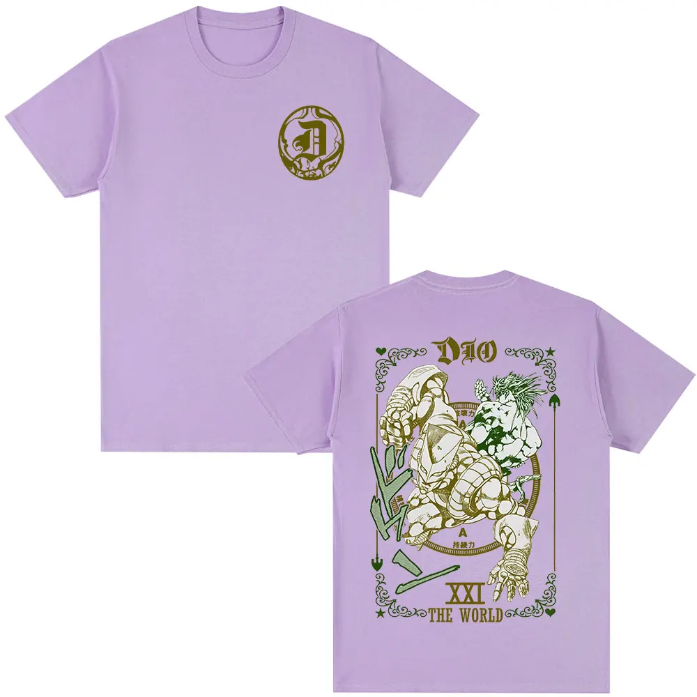 Anime Jojo Bizarre Adventure T-shirt Dio Brando Jotaro Kujo Manga Graphic T-shirts Men Women Cotton Casual Oversized T Shirts