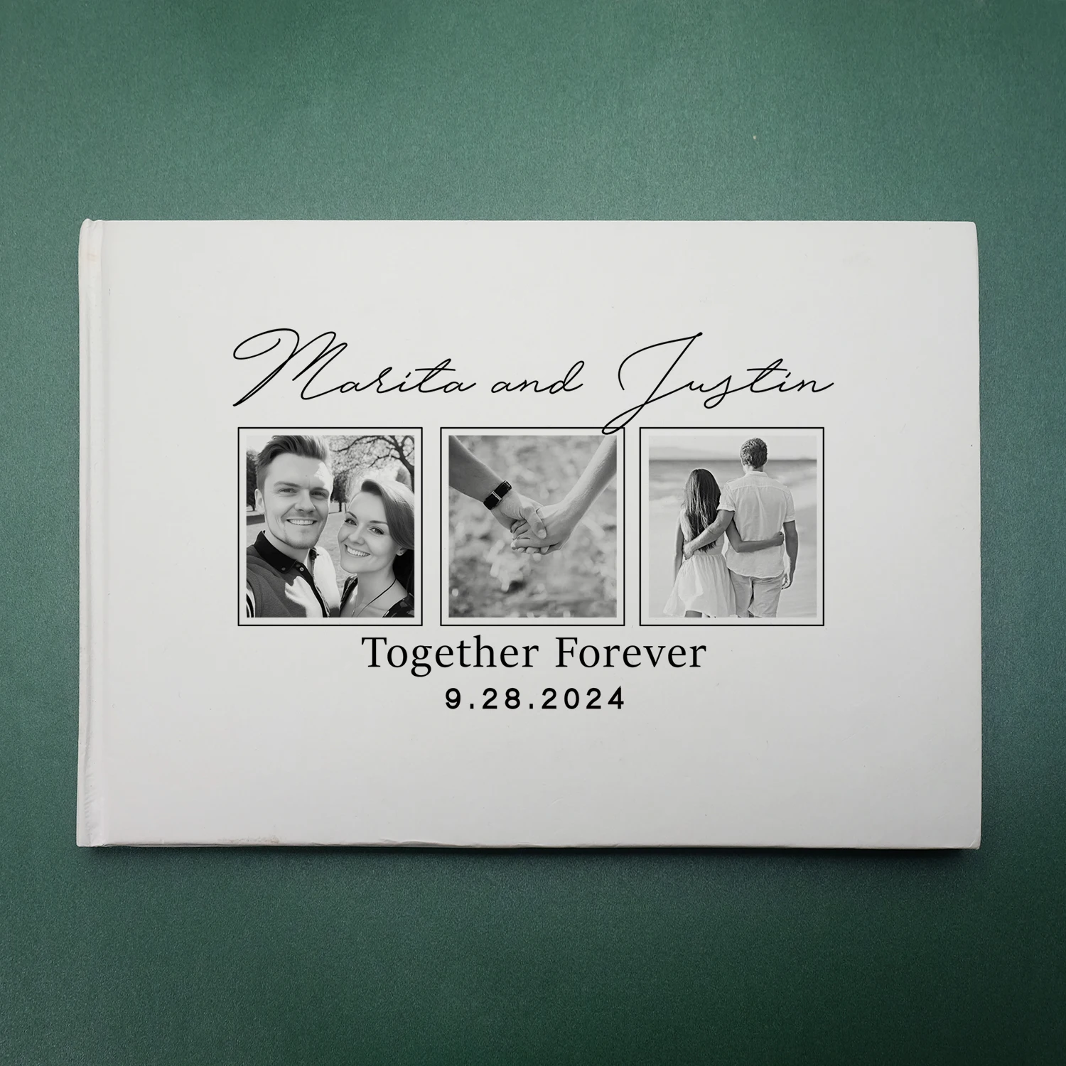 دفتر ضيوف زفاف شخصي ، استقبال ، ألبوم مخصص للأسماء والصور ، سجل الزوار الأبيض ، هدايا للزوجين #3