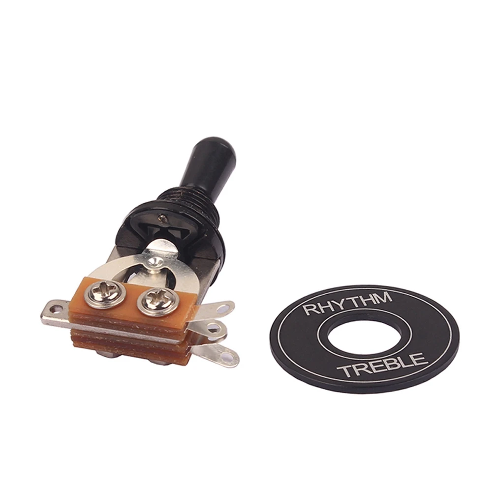

3 Way Black Switch Gasket Guitar Parts Rhythm Treble Ring Toggle Aluminum Alloy