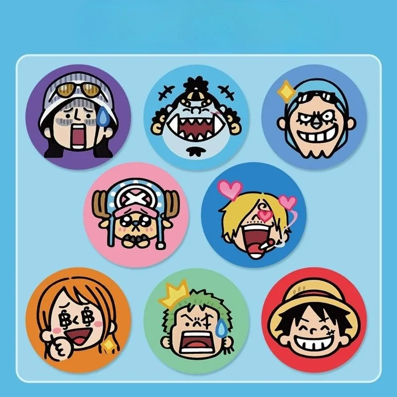 500 stickers/roll One Piece Sticker Big Head Cartoon Luffy Nami Sanji Usopp DIY Handbook Material Sticker Round Sealing Sticker view 5