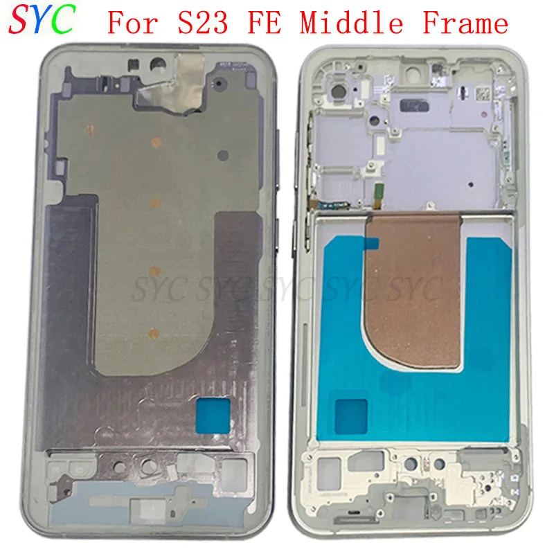 Middle Frame Center Chassis Cover Housing For Samsung S23 FE S711 Phone Metal LCD Frame Repair Parts