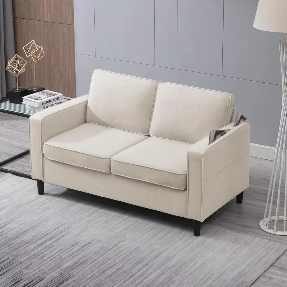 

【54" Small Spaces】Modern Loveseat Sofa – 2-Seat Comfy Couch with Soft Upholstery for Bedroom/Living Room/Office