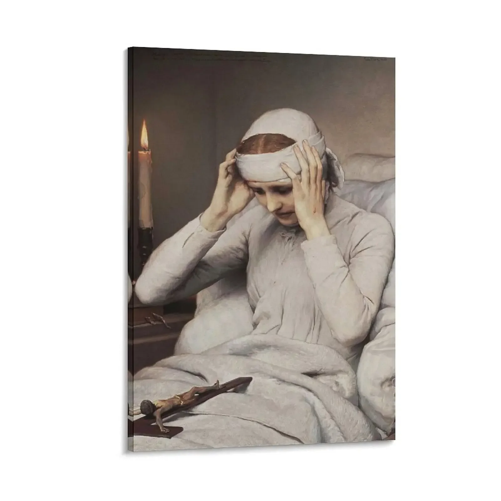 

The Ecstatic Virgin Anna Katharina Emmerich - Gabriel von Max - 1885 Canvas Painting Luxury living room decoration bedroom decor