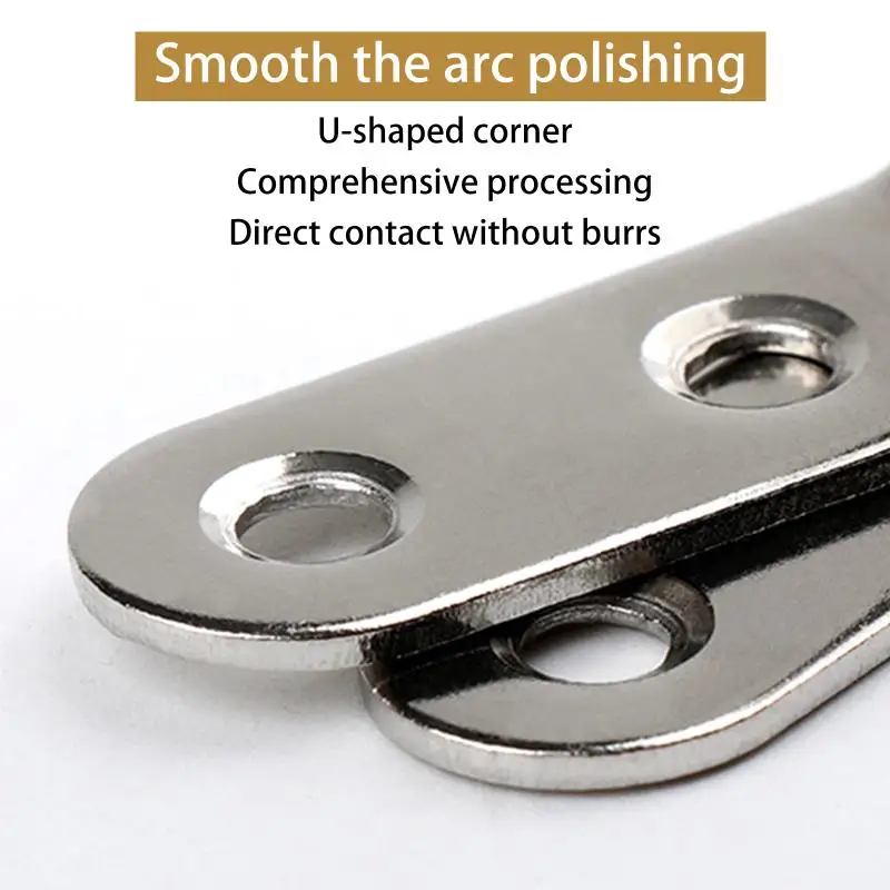 *10PCS Flat Straight Corner Brace Plates With Fixing Screws Metal Joining Plate Bracket