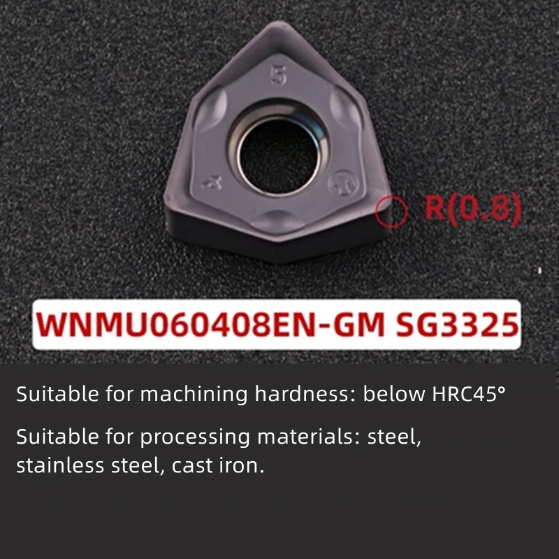 WNMU04,WNMU06,100% Original high-quality fast-feed milling insert WNMU WNMU040304 WNMU060408 For stainless steel, steel