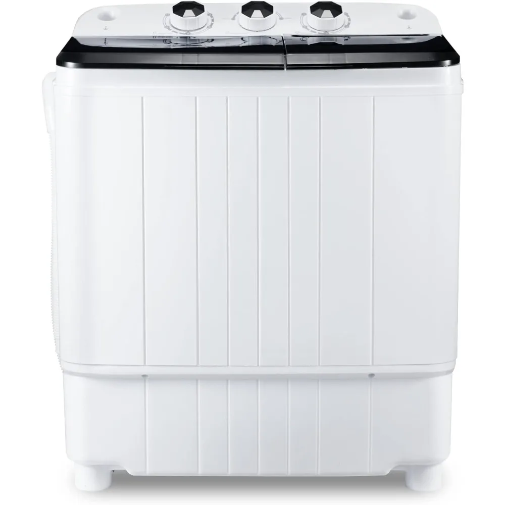 Washing Machine 17.6Lb Portable Twin Tub Washing Machine with Gravity Drain Pump Full Automatic Washer Machine