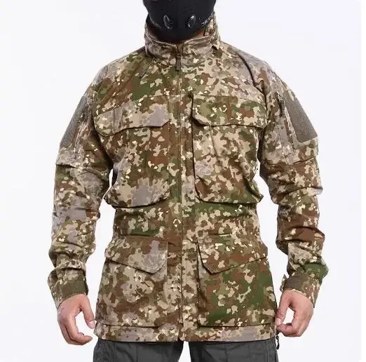 German Camouflage Flecktarn All Terrain Jacket Winter Men Coat Long Style