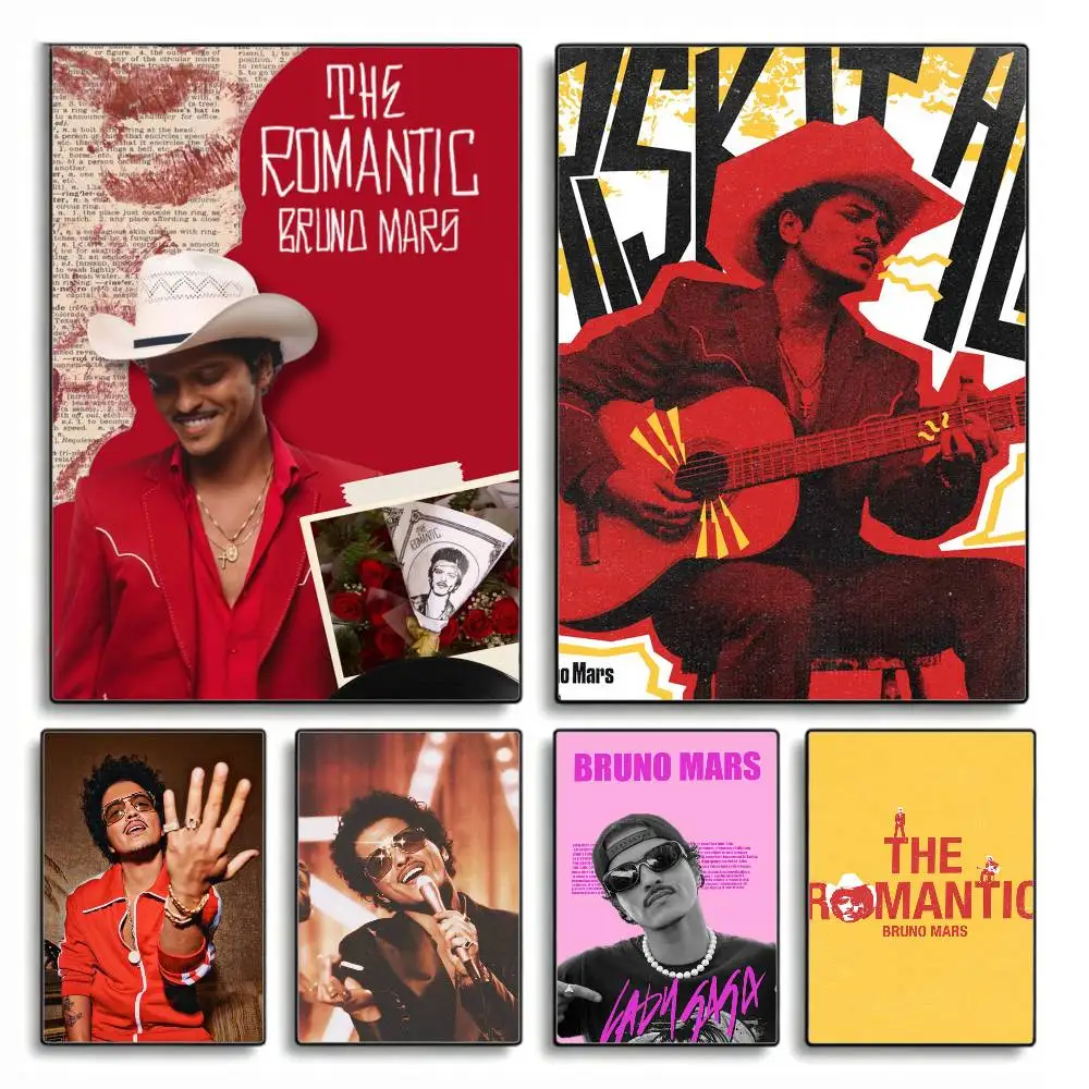 

Retro B-Bruno M-Mars The Romantic Poster HD Self Adhesive Waterproof Wall Art Ideal for Home Office Dorm Gift