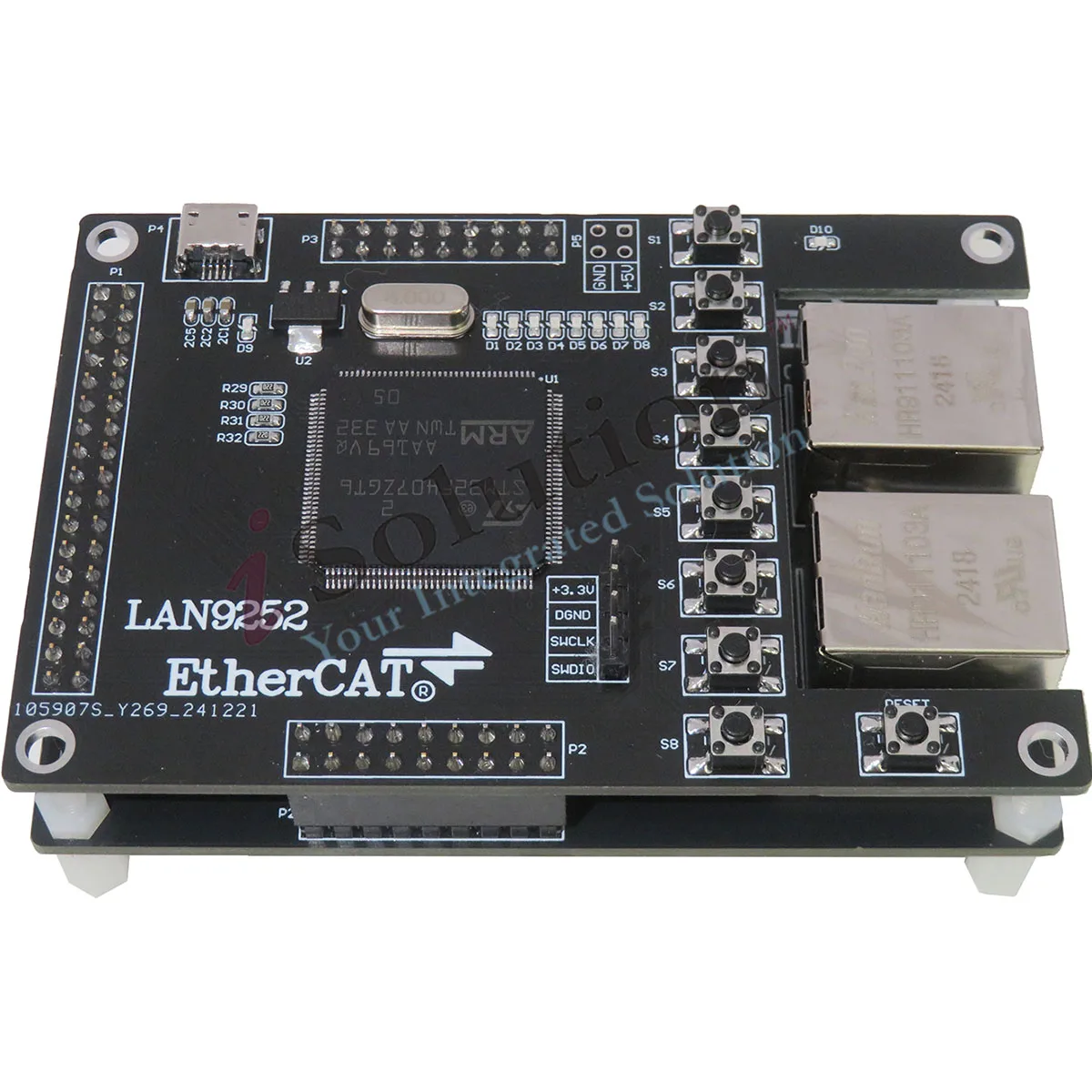 LAN9252 / AX58100 Slave GD32F407 Development Board EtherCAT Slave 16IO CIA402