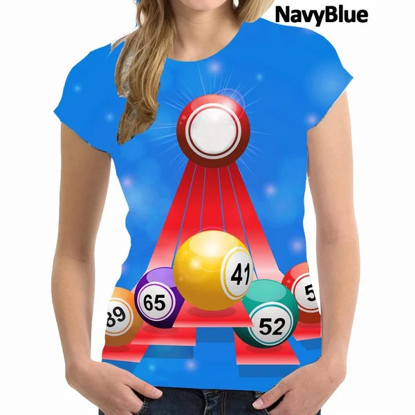 Pool Balls Billiards Women 3D Print T Shirt Casual Sport Tops Fashion Tees