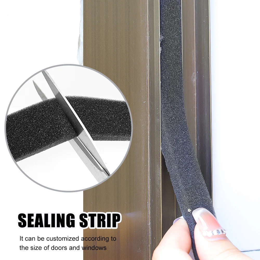 Schaumstoff-Tür- und Fensterdichtungsstreifen Selbstklebende Türdichtung Schalldicht Winddicht Türnaht-Dichtungsband Isolierband – Detail 6