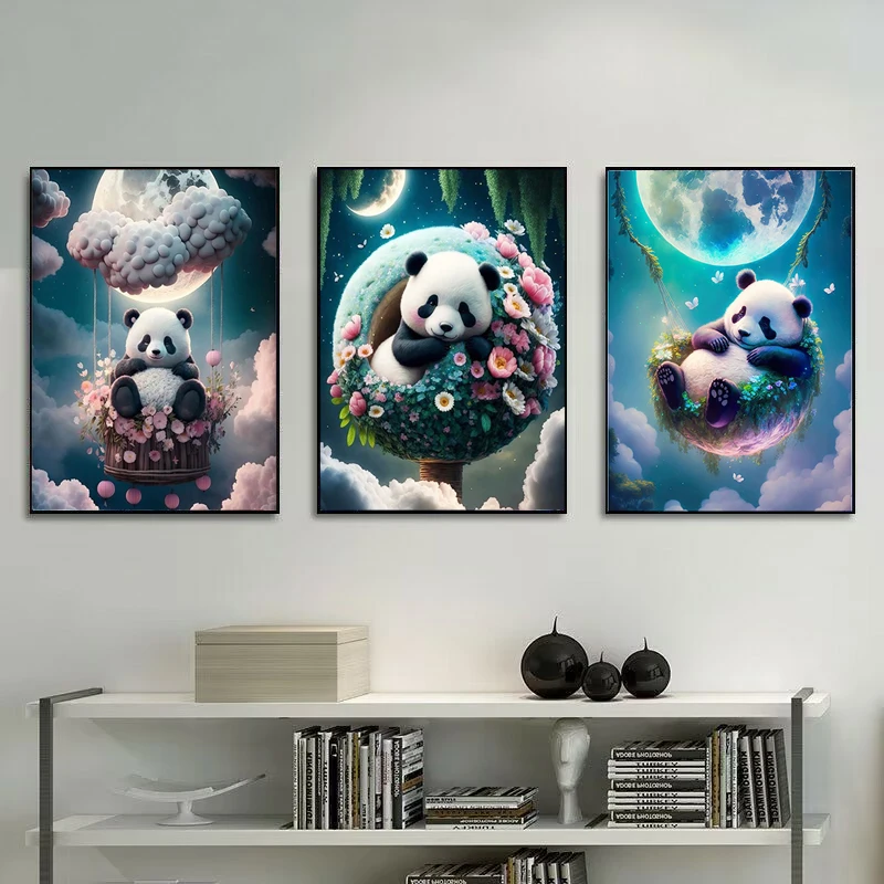 Алмазная картина MTEN Panda 5D «Сделай сам», набор для квадратной вышивки, европейский и американский стиль, животный узор