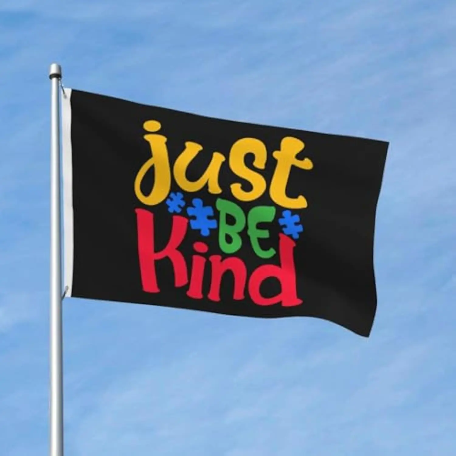 Just Be Kind Autism Awareness Puzzle Pieces Flag Durable Outdoor Banner Home Yard Decoration
