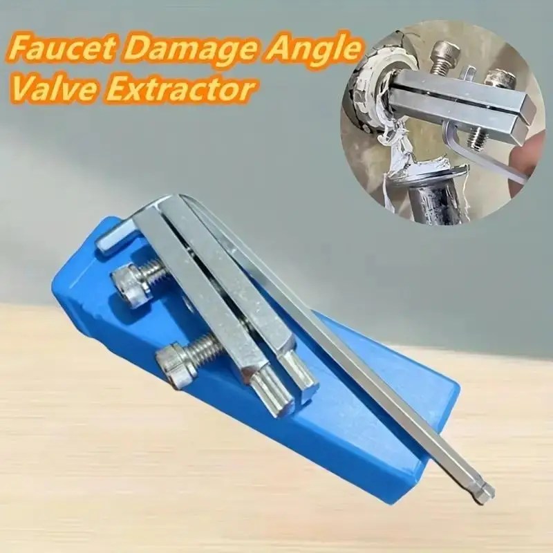 

Professional Steel Plug Valve Remover-1/2 Inch -3/4 Inch Adjustable Angle Remover Screw Remover-plumber's Repair Kit