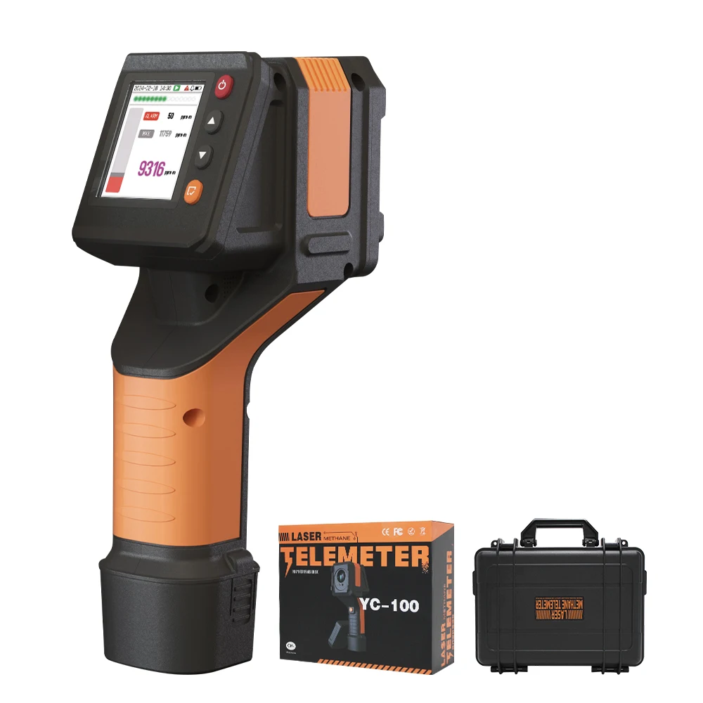 Aikesi Portable YC-100 Laser Methane Leakage Remote Instrument Handheld Methane Gas Concentration Detector Laser CH4 Detector