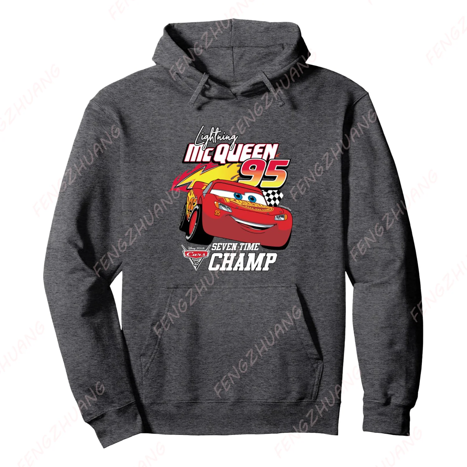 Disney Pixar - Lightning McQueen 95 Pullover Hoodie Oversized Long Sleeve Hoodie Unisex Loose Casual Hoodie Pullover Sportwear