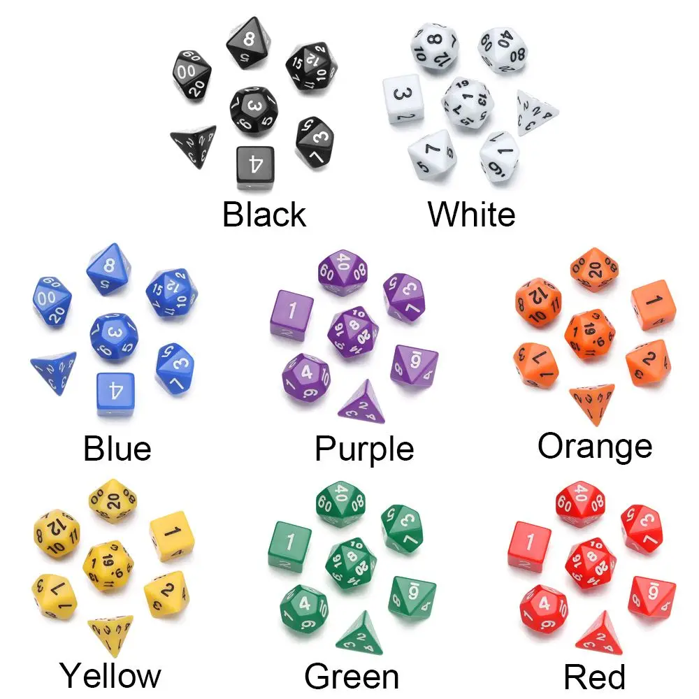 Dados TRPG poliédricos con troqueles, D4 a D20 para juegos de mesa - imagen 5